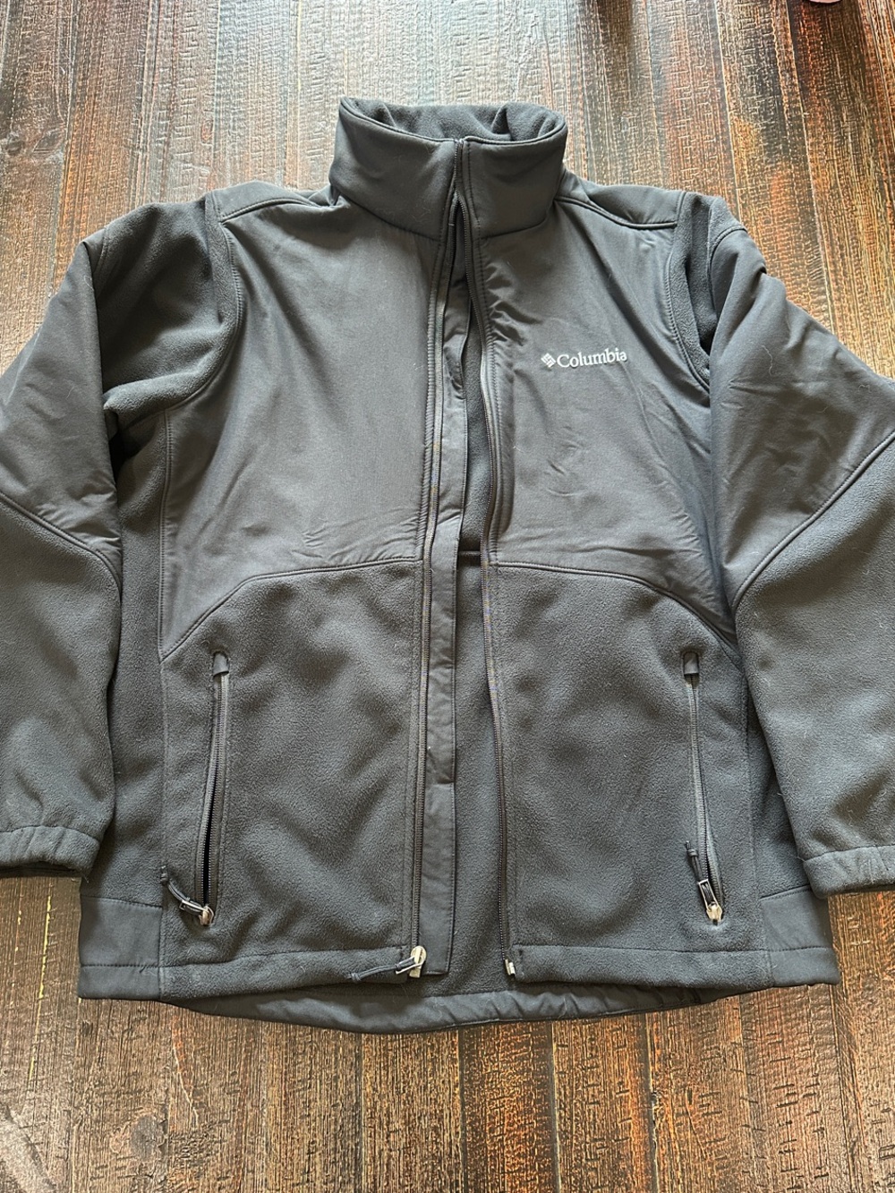 Columbia Men's Black/Dark Gray Full-Zip Lightweight Fleece Jacket